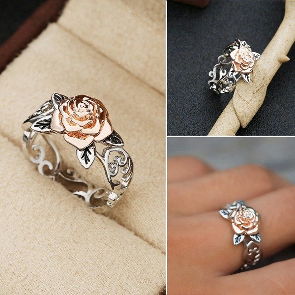 Exquisiter Forever Silver Rose Ring