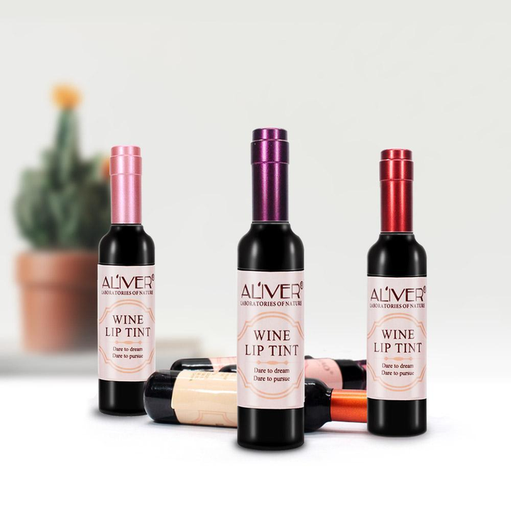 Wine Lip Tint Wine Lipgloss Waterproof Bottle Style Set 6 Color