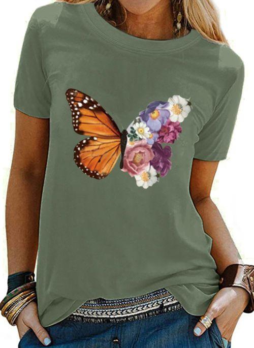 TP10279 Animal Round Neck Short Sleeve Casual T shirts