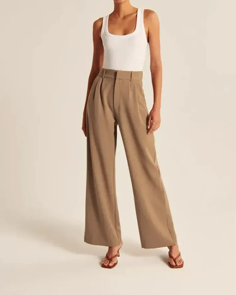 WOMENS EFFORTLESS TAILORED WIDE LEG PANTS