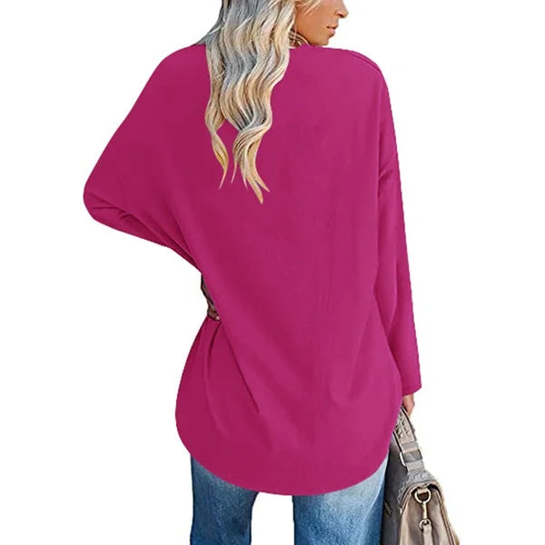 🔥Last Day Promotion-70% OFF💋Womens loose long sleeve fashion V-neck knit top