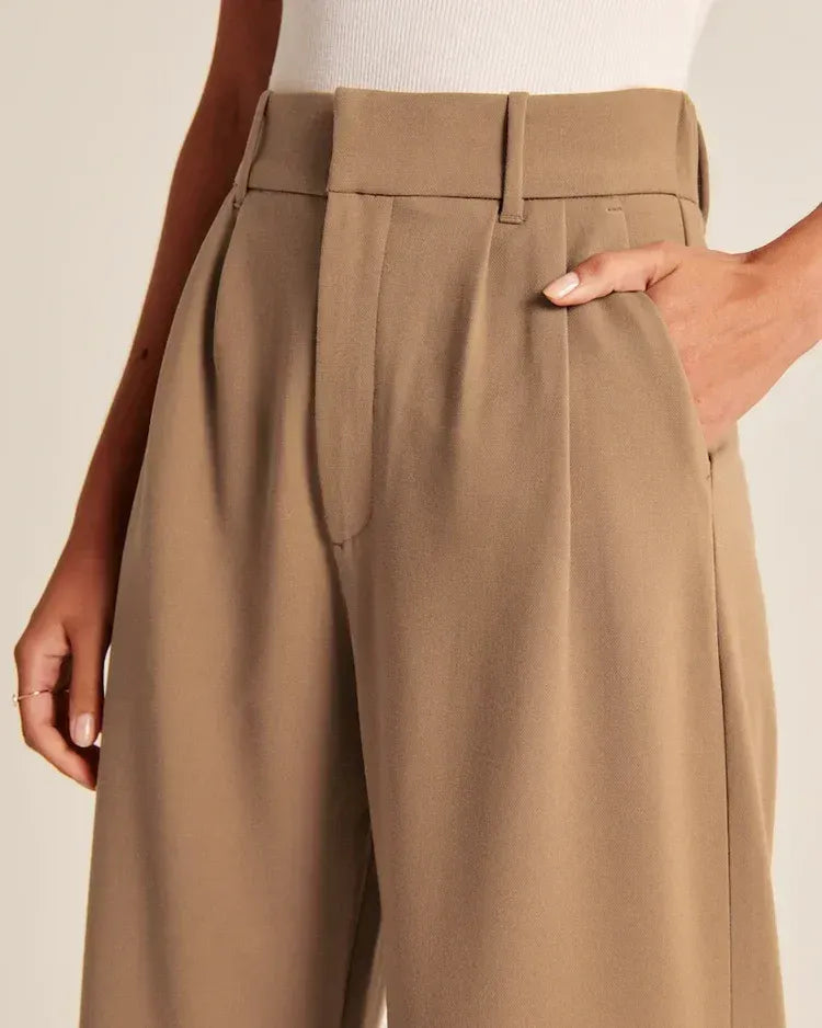 WOMENS EFFORTLESS TAILORED WIDE LEG PANTS