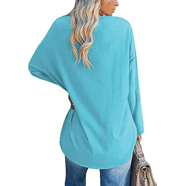 🔥Last Day Promotion-70% OFF💋Womens loose long sleeve fashion V-neck knit top