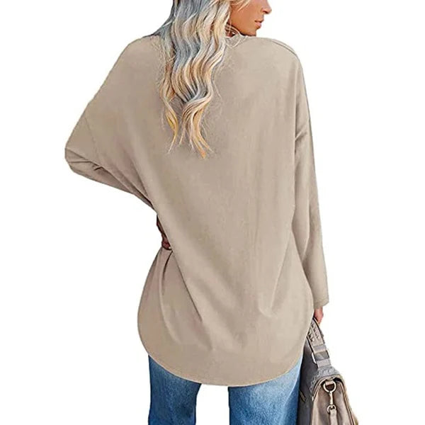 🔥Last Day Promotion-70% OFF💋Womens loose long sleeve fashion V-neck knit top