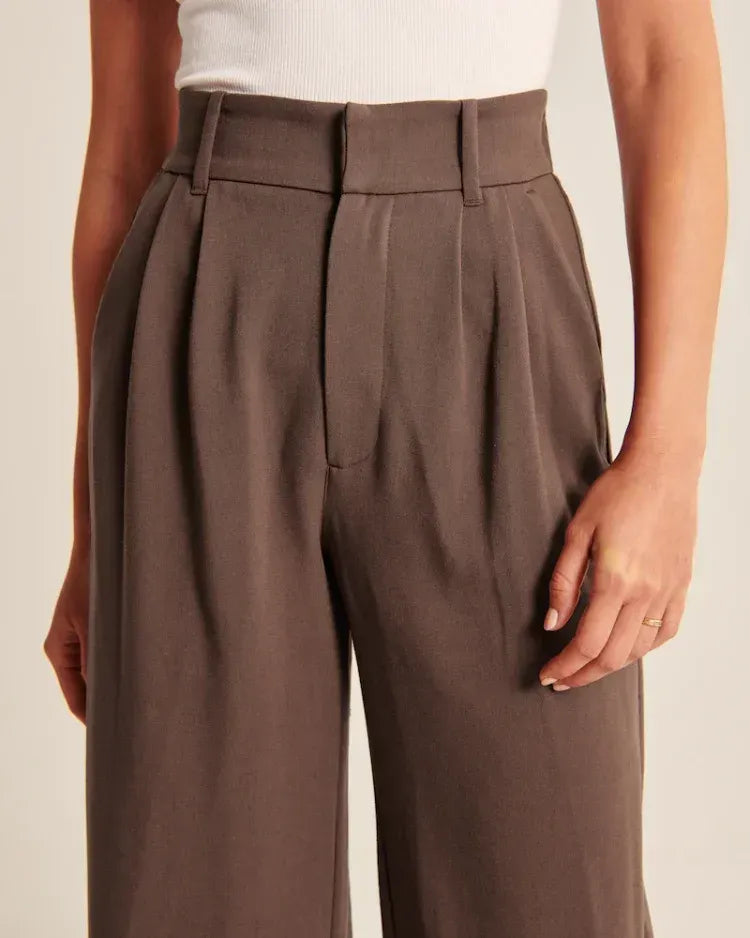 WOMENS EFFORTLESS TAILORED WIDE LEG PANTS