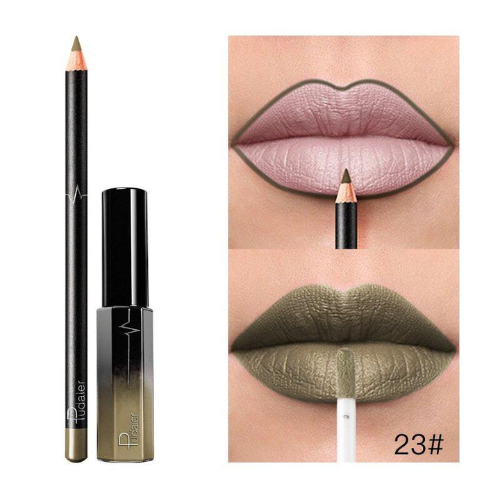 2 in 1 Lipstick Lipliner  Liquid Lipstick