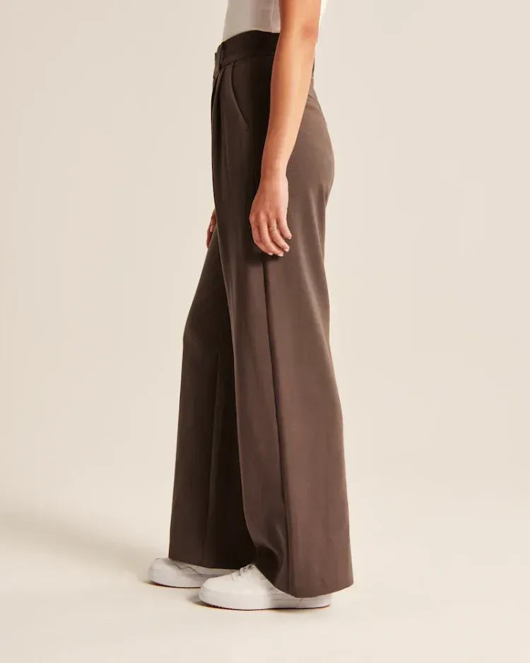 WOMENS EFFORTLESS TAILORED WIDE LEG PANTS