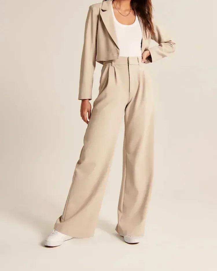 WOMENS EFFORTLESS TAILORED WIDE LEG PANTS