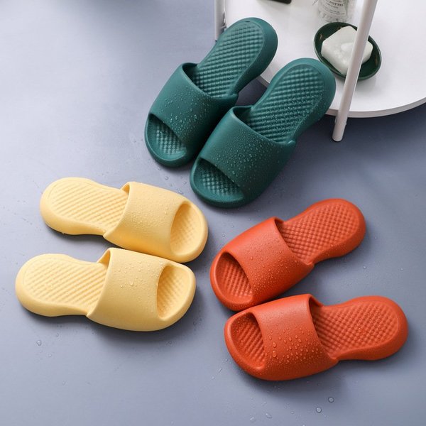 Non slip wear resistant thick soled super soft slippers