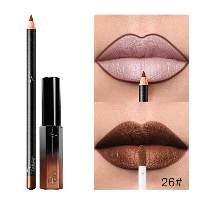 2 in 1 Lipstick Lipliner  Liquid Lipstick