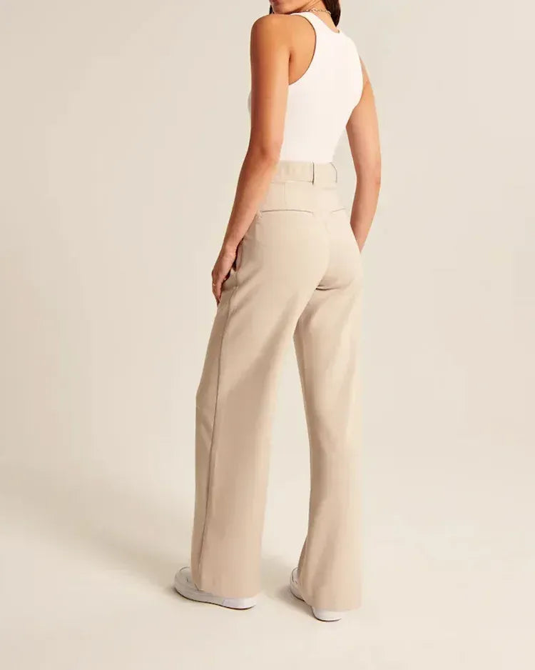 WOMENS EFFORTLESS TAILORED WIDE LEG PANTS