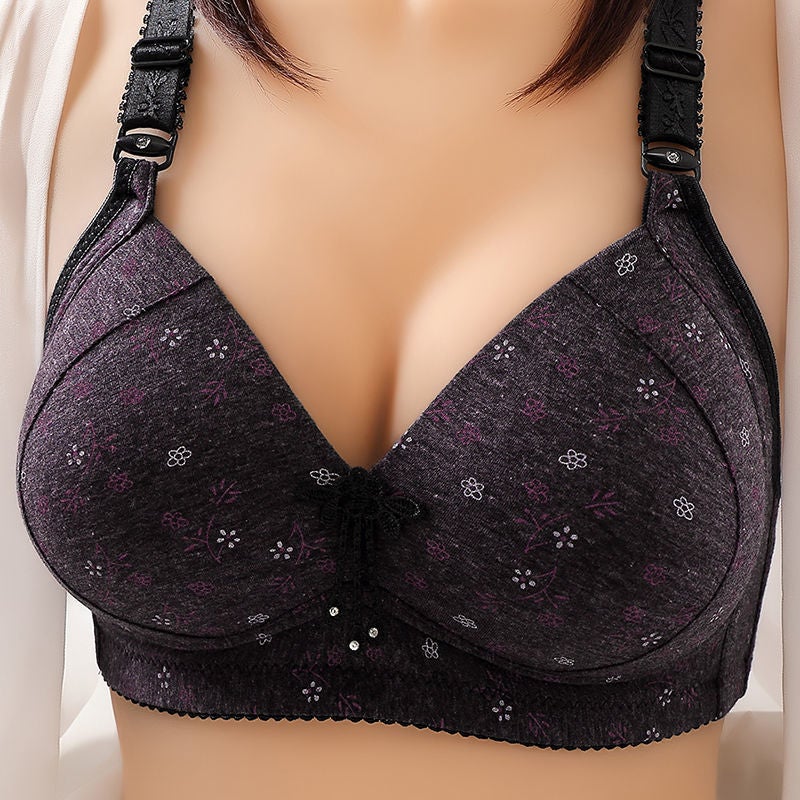 Oversize womens front button printed bra