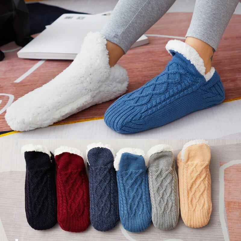 New Woven And Velvet Indoor Socks Slippers