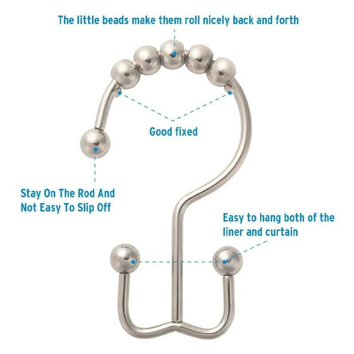 Stainless Steel Shower Curtain Hook