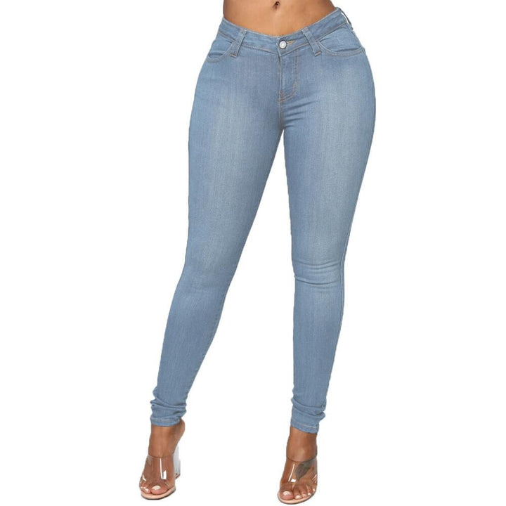 Women s tight fitting high waisted hip jeans