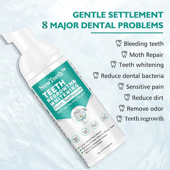 NewTeeth™ Toothpaste Mousse Foam, Calculus Removal, Teeth Whitening, Healing Mouth Ulcers, Eliminating Bad Breath, Preventing and Healing Caries, Tooth Regeneration