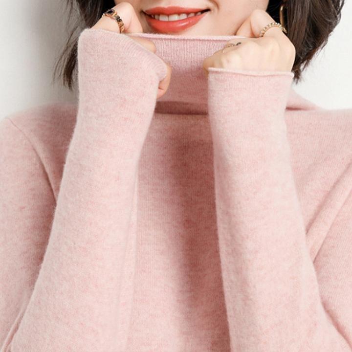 Women s slim fit cashmere blend sweater pullover turtleneck sweater