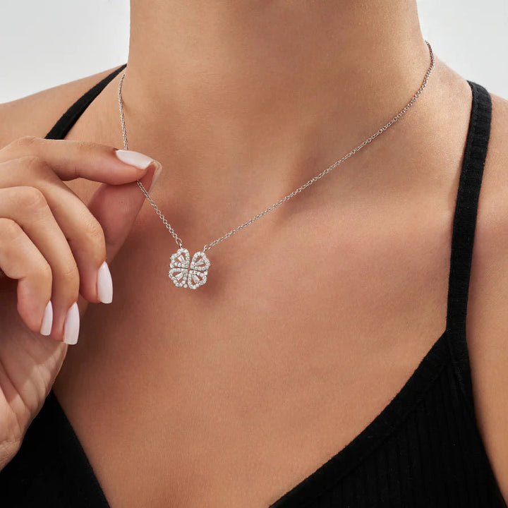 🍀BUY 1 GET 1 FREE❤️ - Lucky Heart and Four Leaf Clover Convertible Pendant Necklace