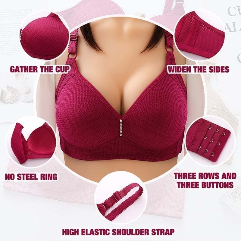 (🎁2024 New Year Hot Sale🎁)🔥Plus Size Bra Women Underwear Wire Free Comfort Soft Breathable🔥