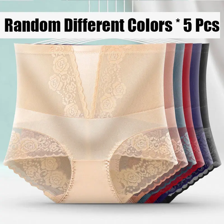 Silk Chiffon Breathable High Waist Abdomen Hip up Panties