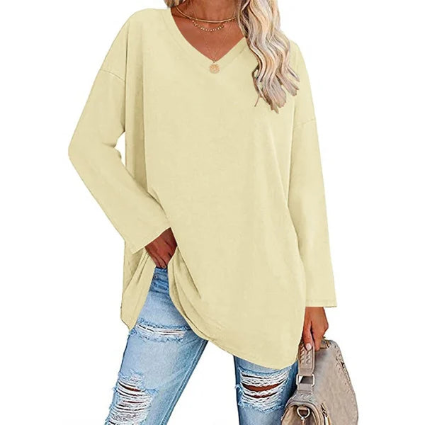 🔥Last Day Promotion-70% OFF💋Womens loose long sleeve fashion V-neck knit top