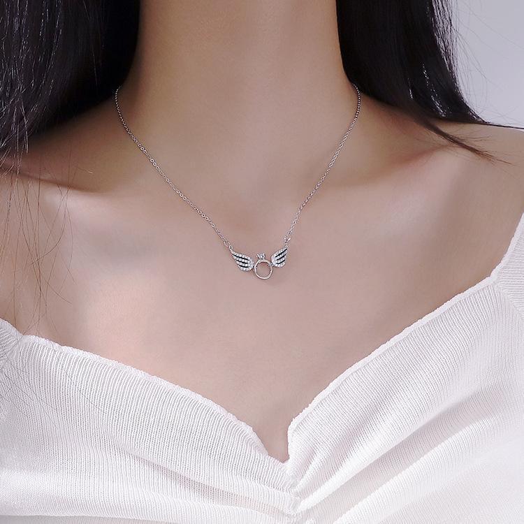 925 Sterling Silver Angel Wing Necklace