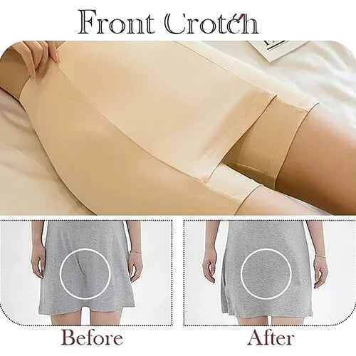 Double layer Front CrotchIce Silk Safety Shorts