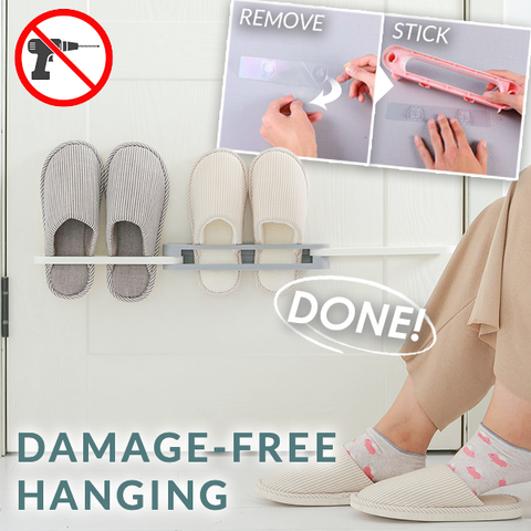 3 In 1 Drill Free Slippers Rack