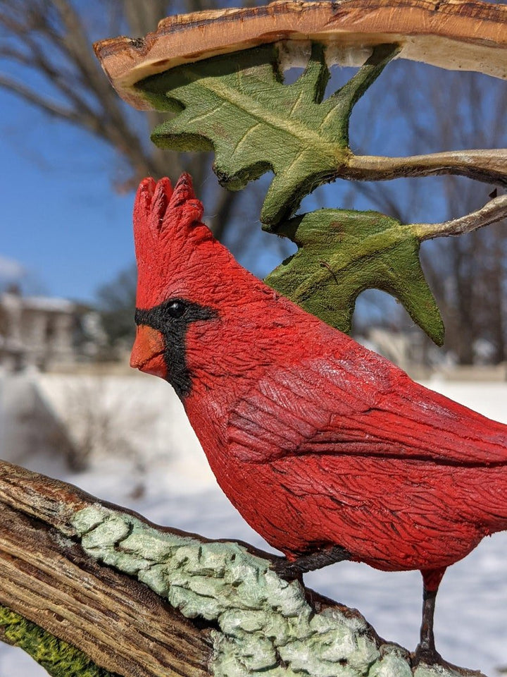 Cardinal Wood Carving Handmade