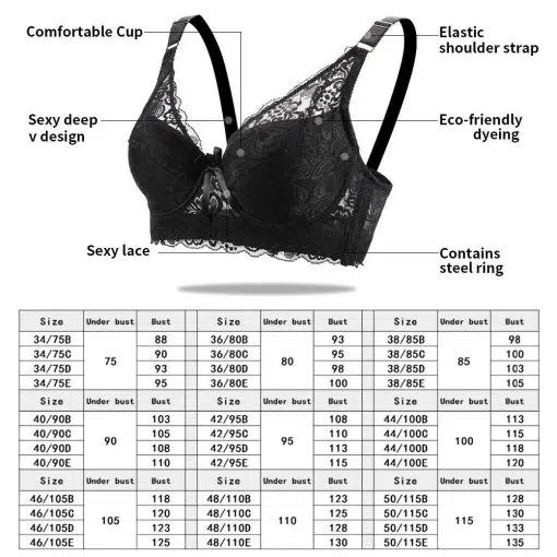 Plus Size Sexy Lace Bra