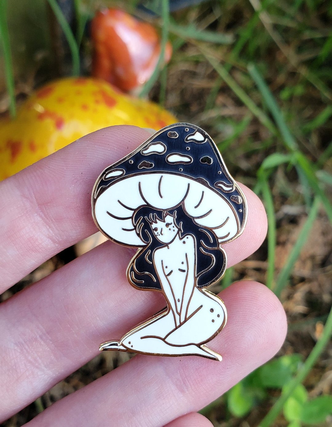 Mushroom Girl Hard Enamel Pin