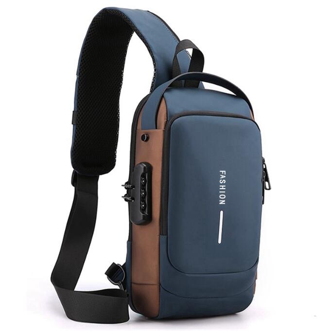 USB charging sport sling Anti-theft shoulder bag