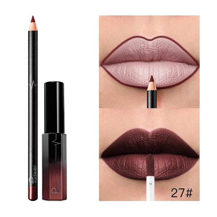 2 in 1 Lipstick Lipliner  Liquid Lipstick