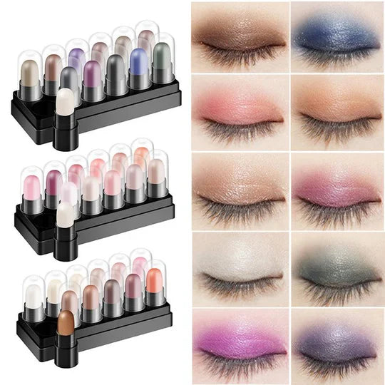 🎁Christmas Gifts🎁 - Eyeshadow Pencil Set 12 Colors Waterproof Long Lasting Glitter Shimmer Eye Shadow Pen