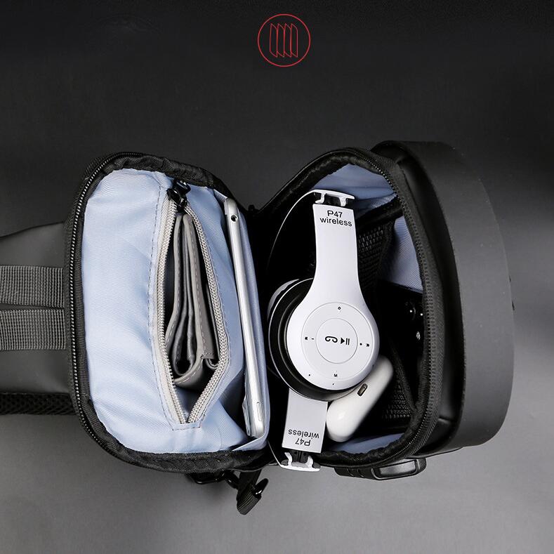 USB charging sport sling Anti-theft shoulder bag