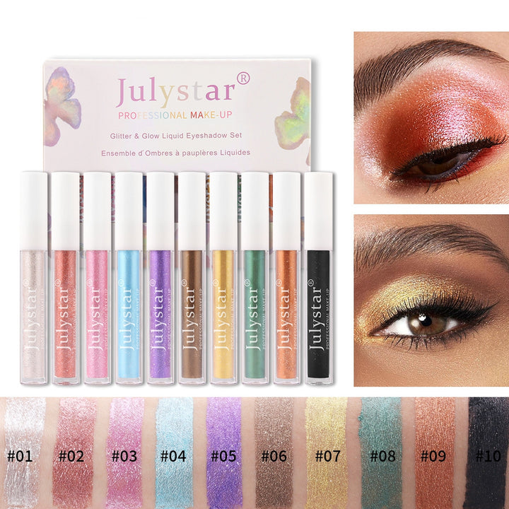 (🔥Mothers Day Sale 50% OFF )-2024 New 10 Colors Liquid Glitter Eyeshadow Set