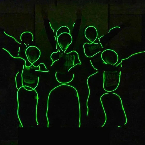 LED Stick Figure Kit EL Wire Cable LED Neon Dance Party DIY Costumes Clothing Luminous Light Decoration