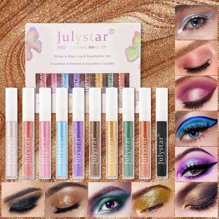 (🔥Mothers Day Sale 50% OFF )-2024 New 10 Colors Liquid Glitter Eyeshadow Set