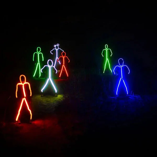 LED Stick Figure Kit EL Wire Cable LED Neon Dance Party DIY Costumes Clothing Luminous Light Decoration