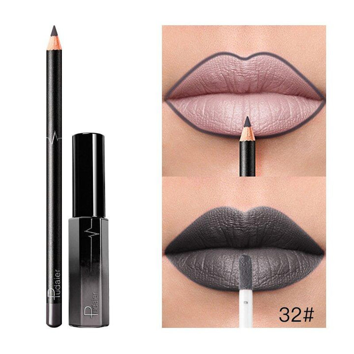 2 in 1 Lipstick Lipliner  Liquid Lipstick