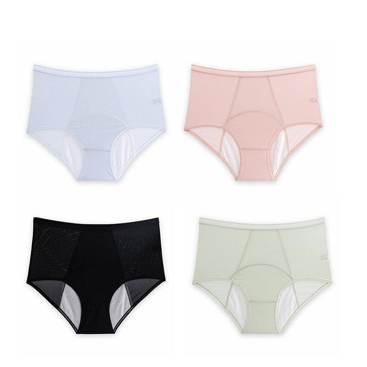 High Waist Leak Proof Ice Silk Panties Plus Size L 5XL