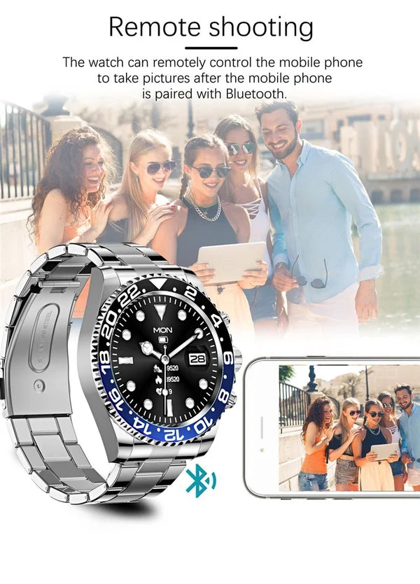 Multifunctional Bluetooth Talk Mens Casual Smart Watch