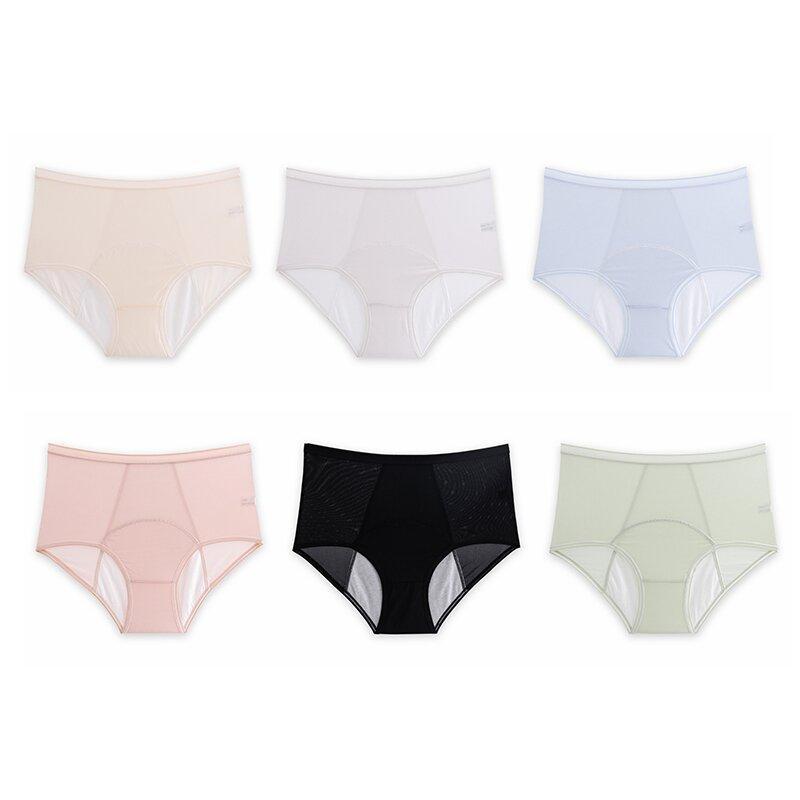 High Waist Leak Proof Ice Silk Panties Plus Size L 5XL