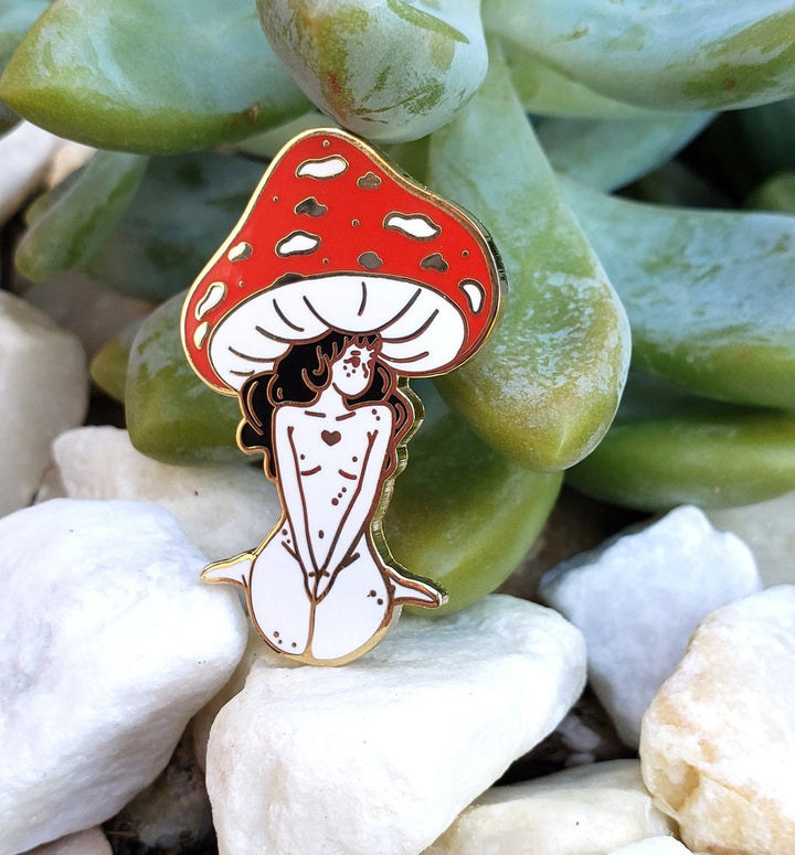 Mushroom Girl Hard Enamel Pin