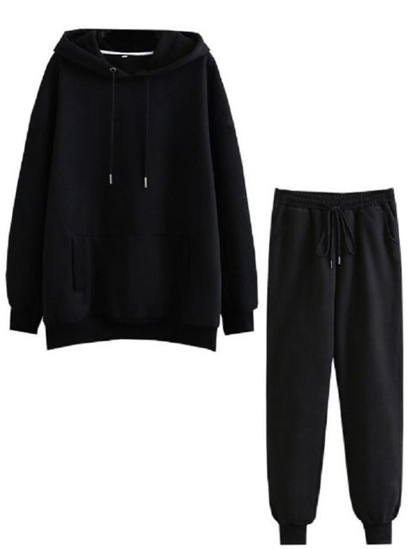Casual Home Outfits Hooded Sweatshirt Set