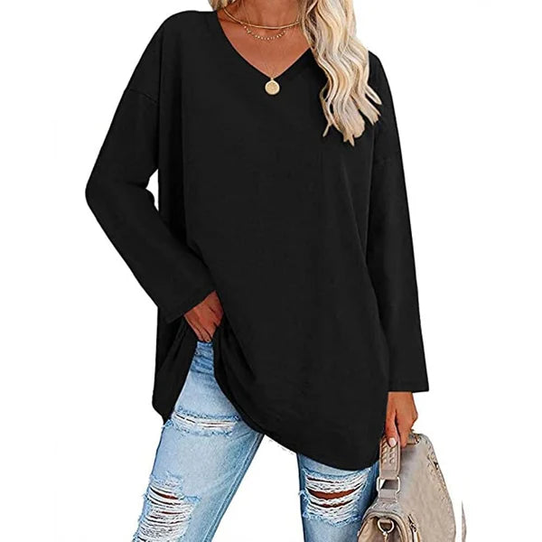 🔥Last Day Promotion-70% OFF💋Womens loose long sleeve fashion V-neck knit top