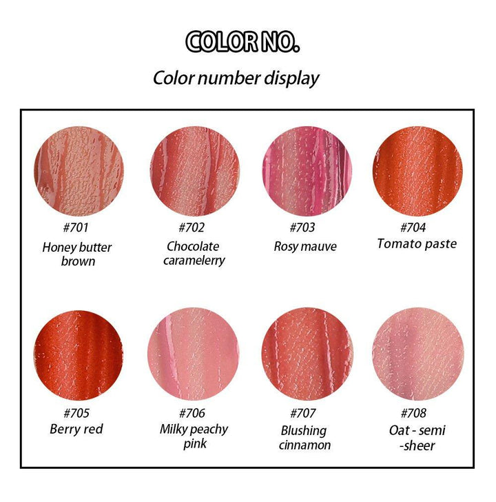 8 Color Cream Texture Lipgloss Waterproof