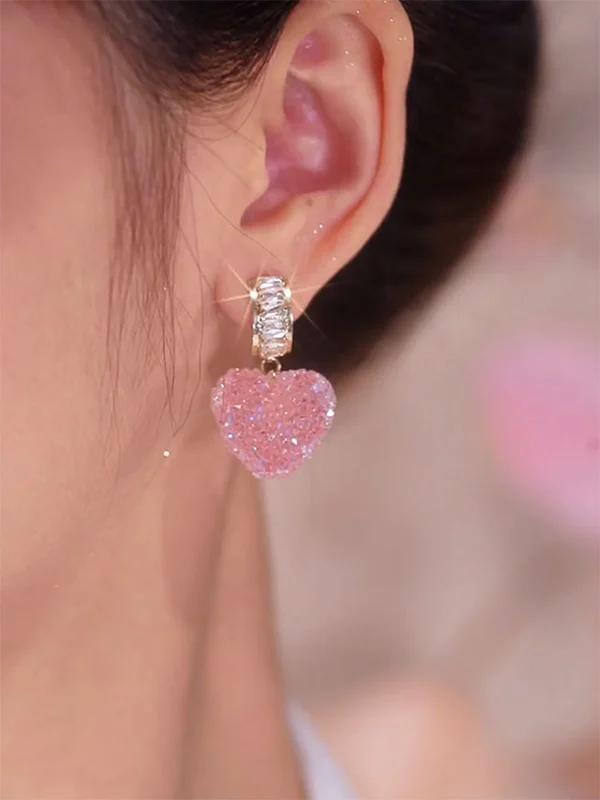 Fashion peach heart earrings