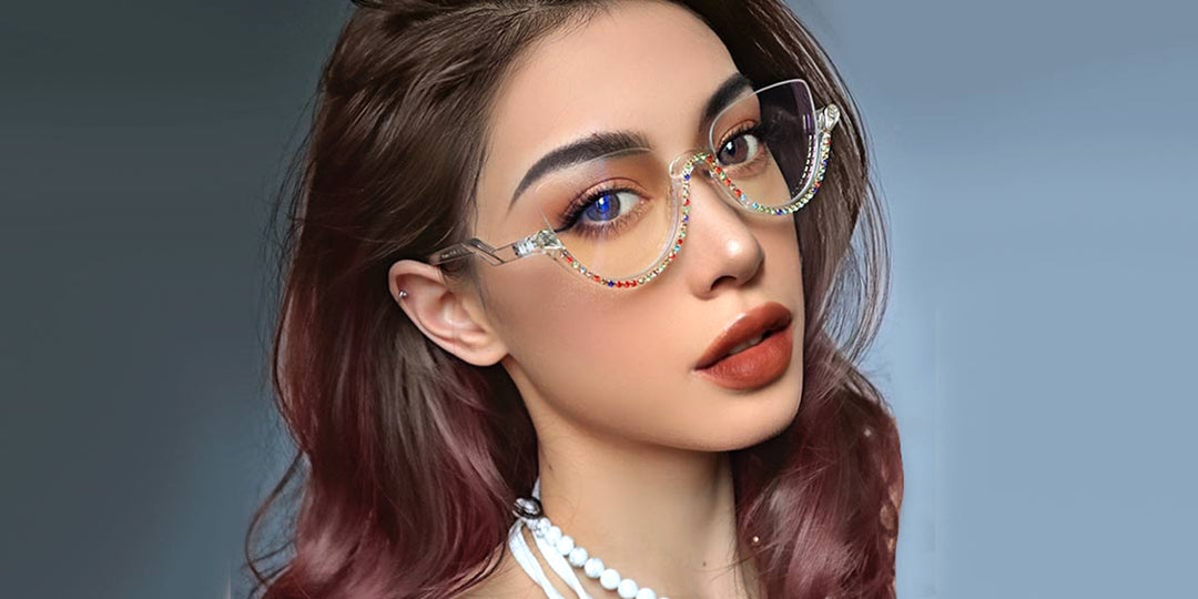 Cat eye Fancy Diamond Eyeglasses for Women