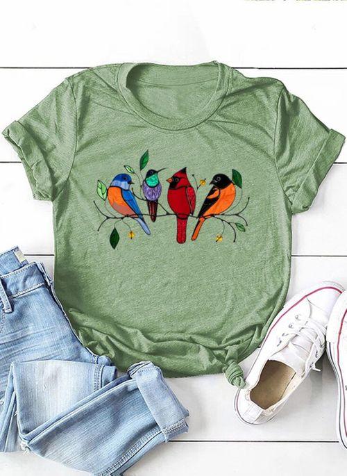 TP10267 Animal Round Neck Short Sleeve Casual T shirts